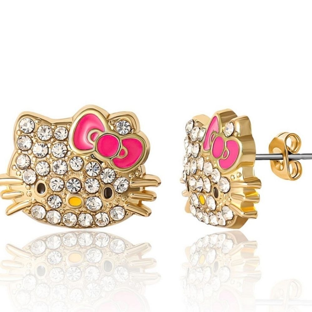 Hello Kitty Pave Crystal Stud Earrings